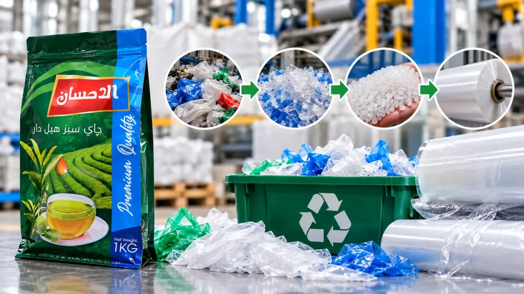 Proceso de producción de bolsas y films de embalaje de plástico reciclable