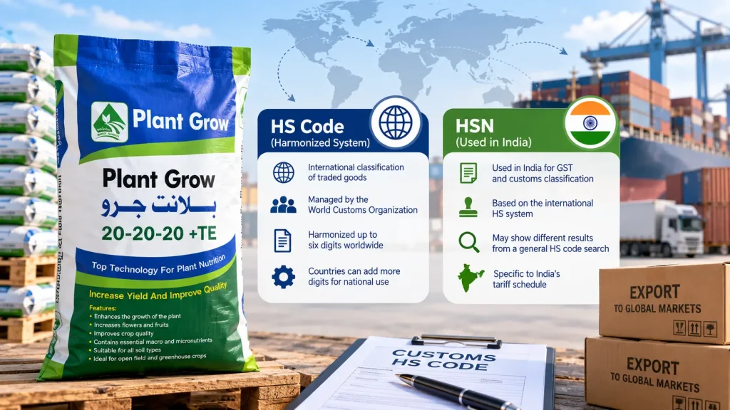 Código HS e código HSN para sacos de embalagem de fertilizantes